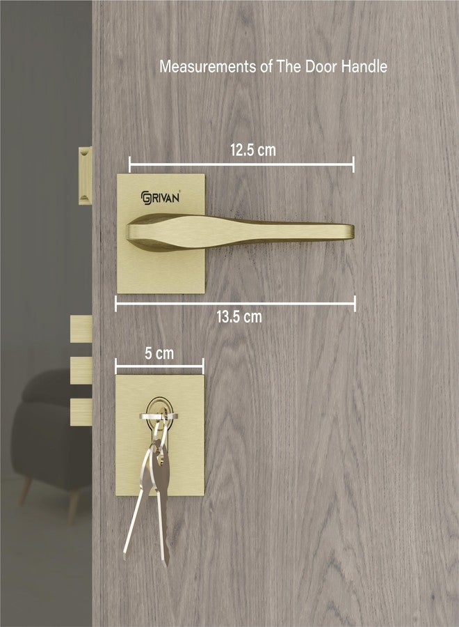 GRIVAN Ultra-Durable Brass Mortise Door Lock Set | Main Door Lock for Home/Office/Bedroom with 2 Years Warranty- (Antique Finish) - Image 4